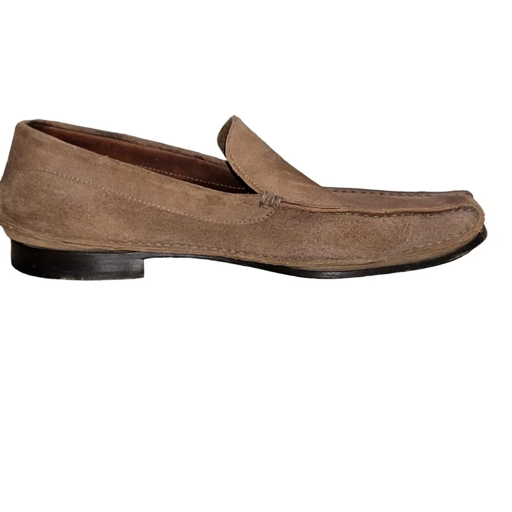 JOHN VARVATOS Men's Brown Leather Suede Loafers Shoes Size 11.5 M